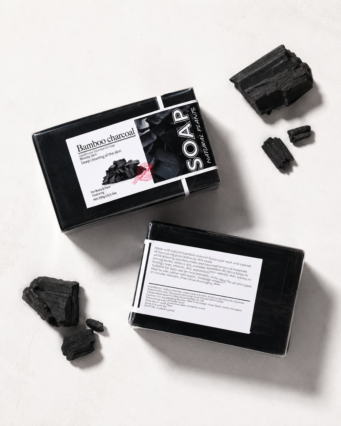 Handmade Bamboo Charcoal Cleansing Soap – For Face & Body 100g